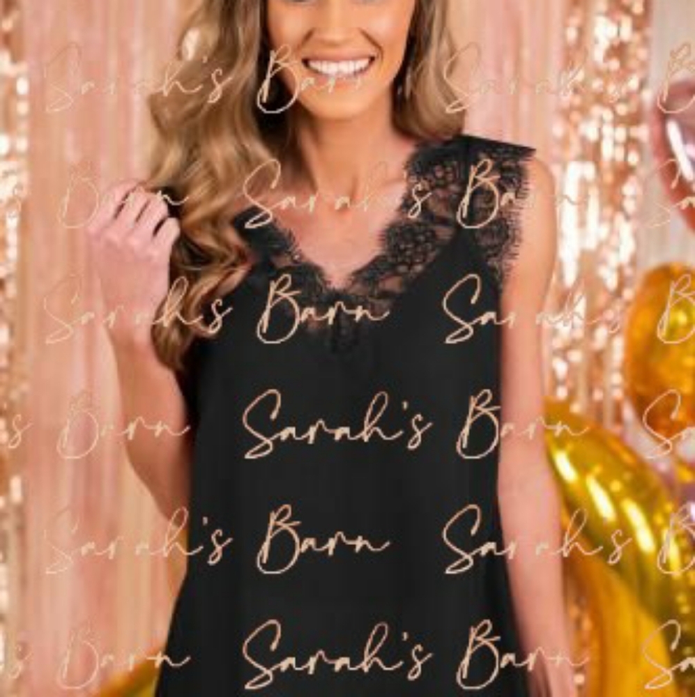 New without tags, black tank with lace